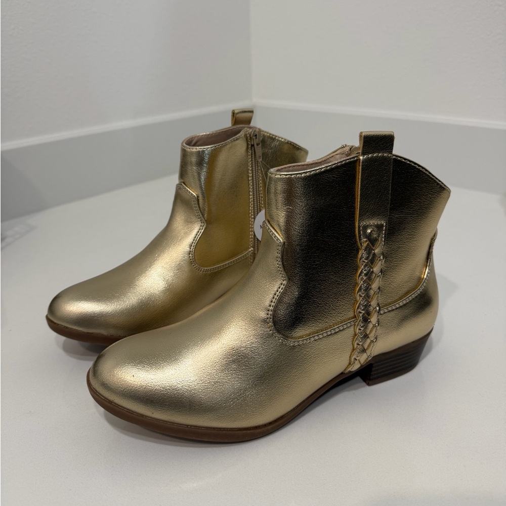 Sonoma Girls Metallic Gold Ankle Boots